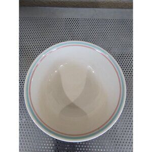 Corelle Forever Yours Soup Bowl Vintage Blue Pink Rim